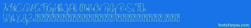 Blista Rade Font – Green Fonts on Blue Background
