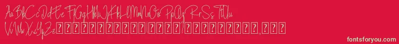フォントBlista Rade – 赤い背景に緑の文字