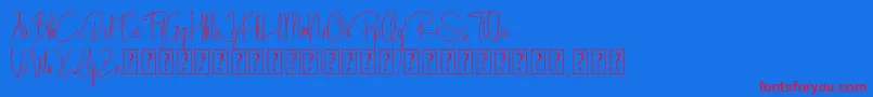 フォントBlista Rade – 赤い文字の青い背景