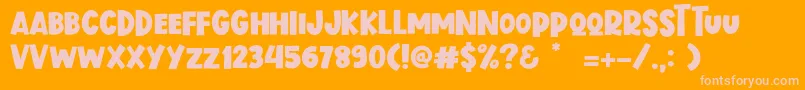 Blitzen Deer Font – Pink Fonts on Orange Background