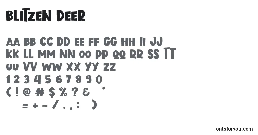 Шрифт Blitzen Deer (121608) – алфавит, цифры, специальные символы