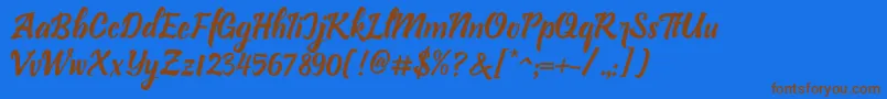Bllastt Italic Font – Brown Fonts on Blue Background