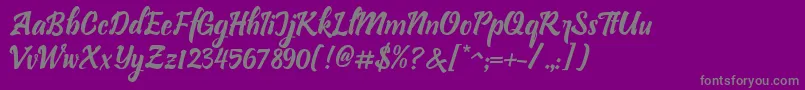 Bllastt Italic-Schriftart – Graue Schriften auf violettem Hintergrund