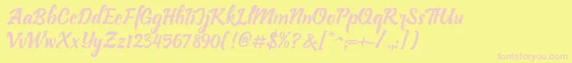 Bllastt Italic Font – Pink Fonts on Yellow Background