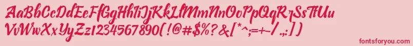 fuente Bllastt Italic – Fuentes Rojas Sobre Fondo Rosa