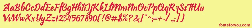 fuente Bllastt Italic – Fuentes Rojas Sobre Fondo Amarillo