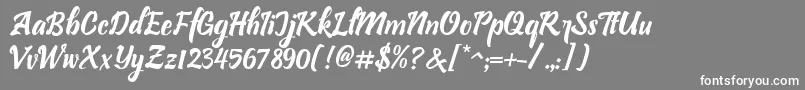フォントBllastt Italic – 灰色の背景に白い文字