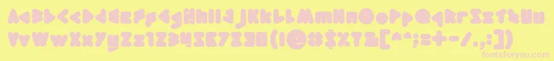 フォントEmperorOfJapanBold – ピンクのフォント、黄色の背景