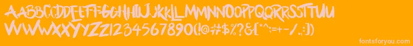 Bllody Rainan Font – Pink Fonts on Orange Background