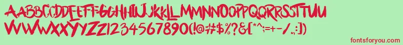 Bllody Rainan Font – Red Fonts on Green Background