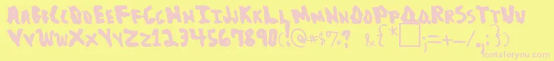 blob Font – Pink Fonts on Yellow Background
