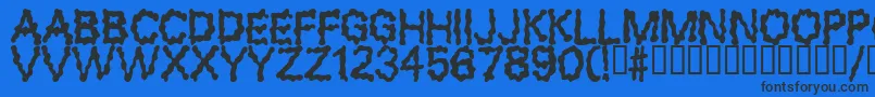 Шрифт BLOBS – чёрные шрифты на синем фоне