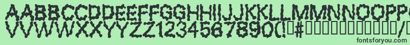 BLOBS Font – Black Fonts on Green Background