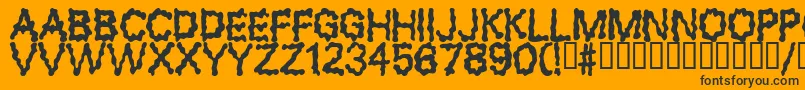 Fonte BLOBS – fontes pretas em um fundo laranja