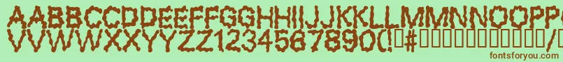 BLOBS Font – Brown Fonts on Green Background