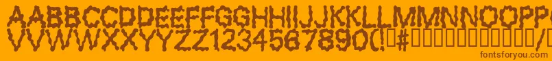 BLOBS-Schriftart – Braune Schriften auf orangefarbenem Hintergrund