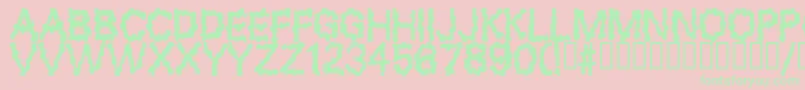 BLOBS-Schriftart – Grüne Schriften auf rosa Hintergrund