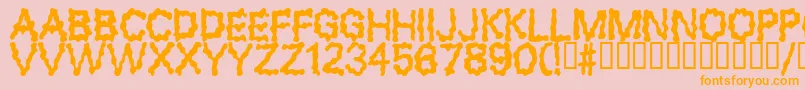 BLOBS-Schriftart – Orangefarbene Schriften auf rosa Hintergrund