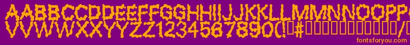 BLOBS-Schriftart – Orangefarbene Schriften auf violettem Hintergrund