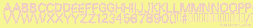 フォントBLOBS – ピンクのフォント、黄色の背景