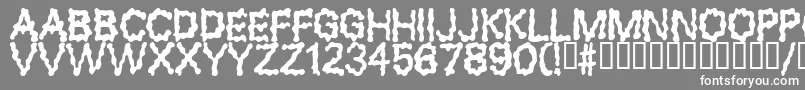 BLOBS-Schriftart – Weiße Schriften auf grauem Hintergrund