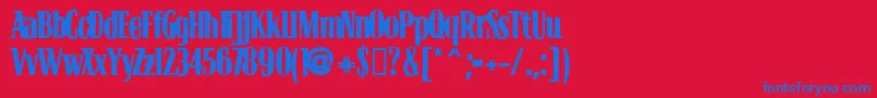 BLOCB    Font – Blue Fonts on Red Background