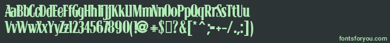 フォントBLOCB    – 黒い背景に緑の文字