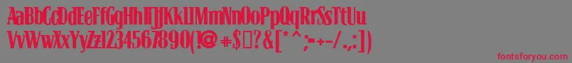 BLOCB   -Schriftart – Rote Schriften auf grauem Hintergrund
