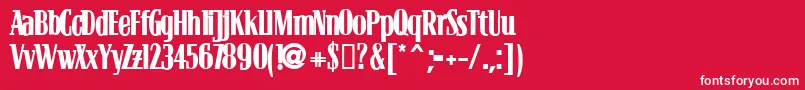 フォントBLOCB    – 赤い背景に白い文字