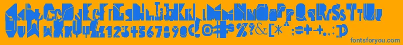 Block  middle line Font – Blue Fonts on Orange Background