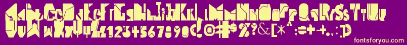 Weitere Informationen zur Block middle line-Schriftart Block middle line-Schriftart – Gelbe Schriften auf violettem Hintergrund