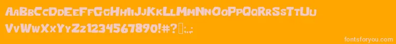 Block Awesome Font – Pink Fonts on Orange Background