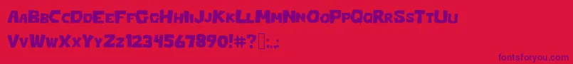 Block Awesome Font – Purple Fonts on Red Background