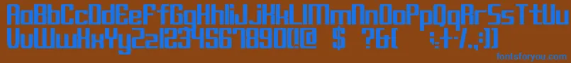 Block C17 Bold Font – Blue Fonts on Brown Background