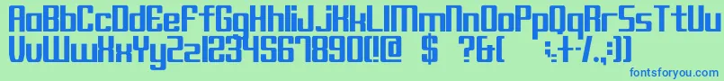 Block C17 Bold Font – Blue Fonts on Green Background
