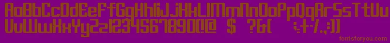 Block C17 Bold-Schriftart – Braune Schriften auf violettem Hintergrund