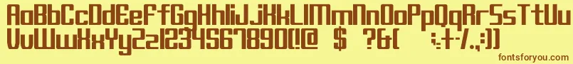 Block C17 Bold Font – Brown Fonts on Yellow Background