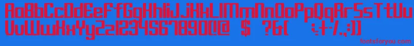 Block C17 Bold Font – Red Fonts on Blue Background
