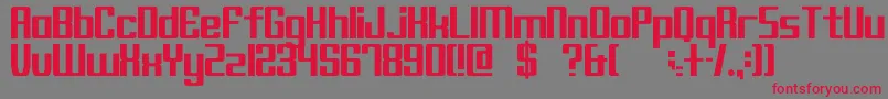 フォントBlock C17 Bold – 赤い文字の灰色の背景