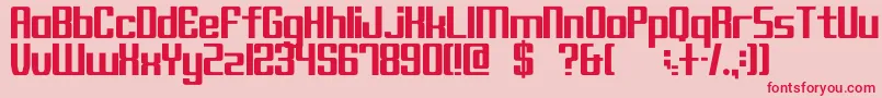 Block C17 Bold Font – Red Fonts on Pink Background