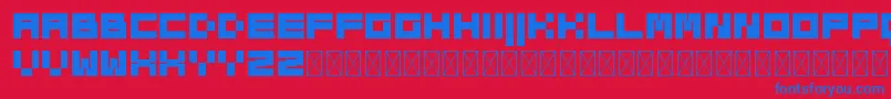 Block Rock Font – Blue Fonts on Red Background