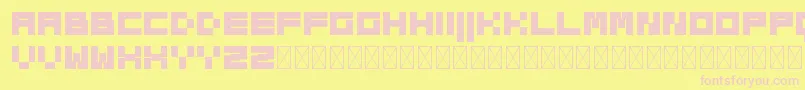 Block Rock Font – Pink Fonts on Yellow Background