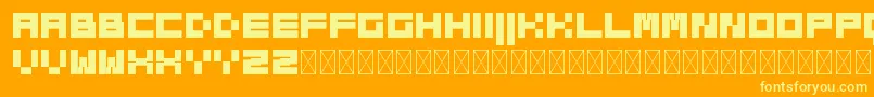Block Rock Font – Yellow Fonts on Orange Background