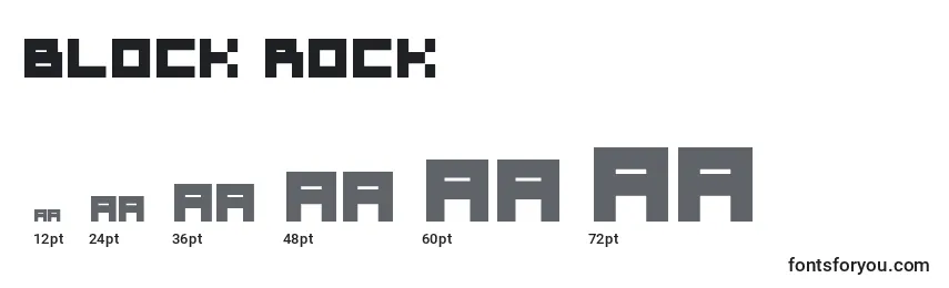 Block Rock-fontin koot
