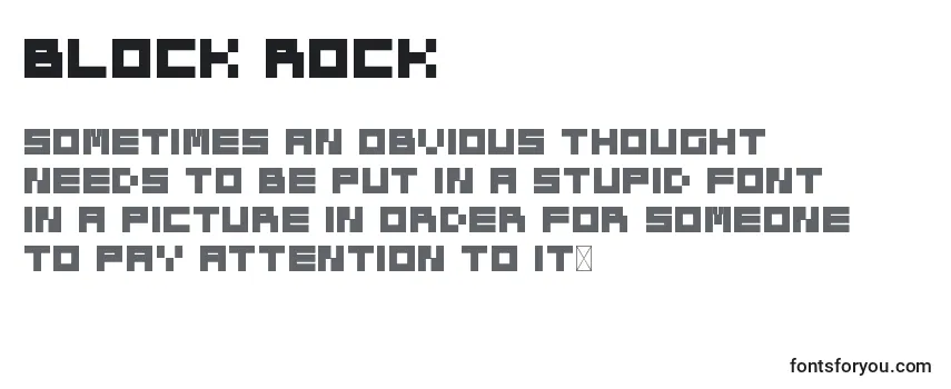 Überblick über die Schriftart Block Rock