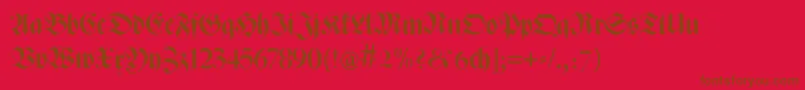 Zenfrax Font – Brown Fonts on Red Background