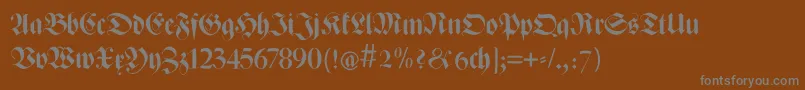 フォントZenfrax – 茶色の背景に灰色の文字