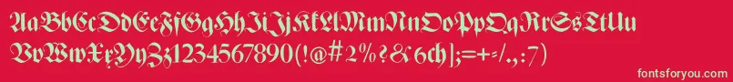 Zenfrax Font – Green Fonts on Red Background