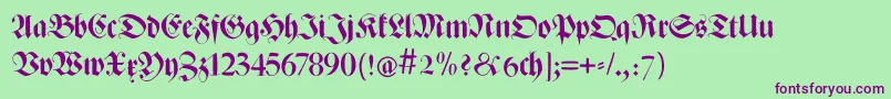 Zenfrax Font – Purple Fonts on Green Background