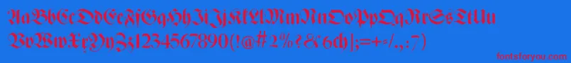 Zenfrax-Schriftart – Rote Schriften auf blauem Hintergrund
